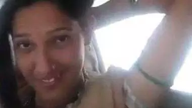 Exclusive cute Indians boobs sucking in car
