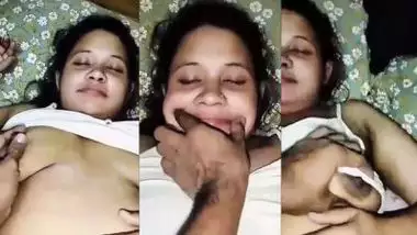 Lover presses his sleeping GF?s big boobs